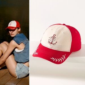 NWT, Anthropologie, Coney Island Picnic Nautical Monogram "R" Cap